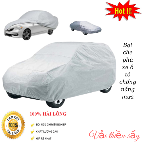 Bạt che phủ xe ô tô chống nắng mưa, bạt che nắng xe hơi, bạt phủ xe ô tô kích thước 480cm x 175cm x 120cm.