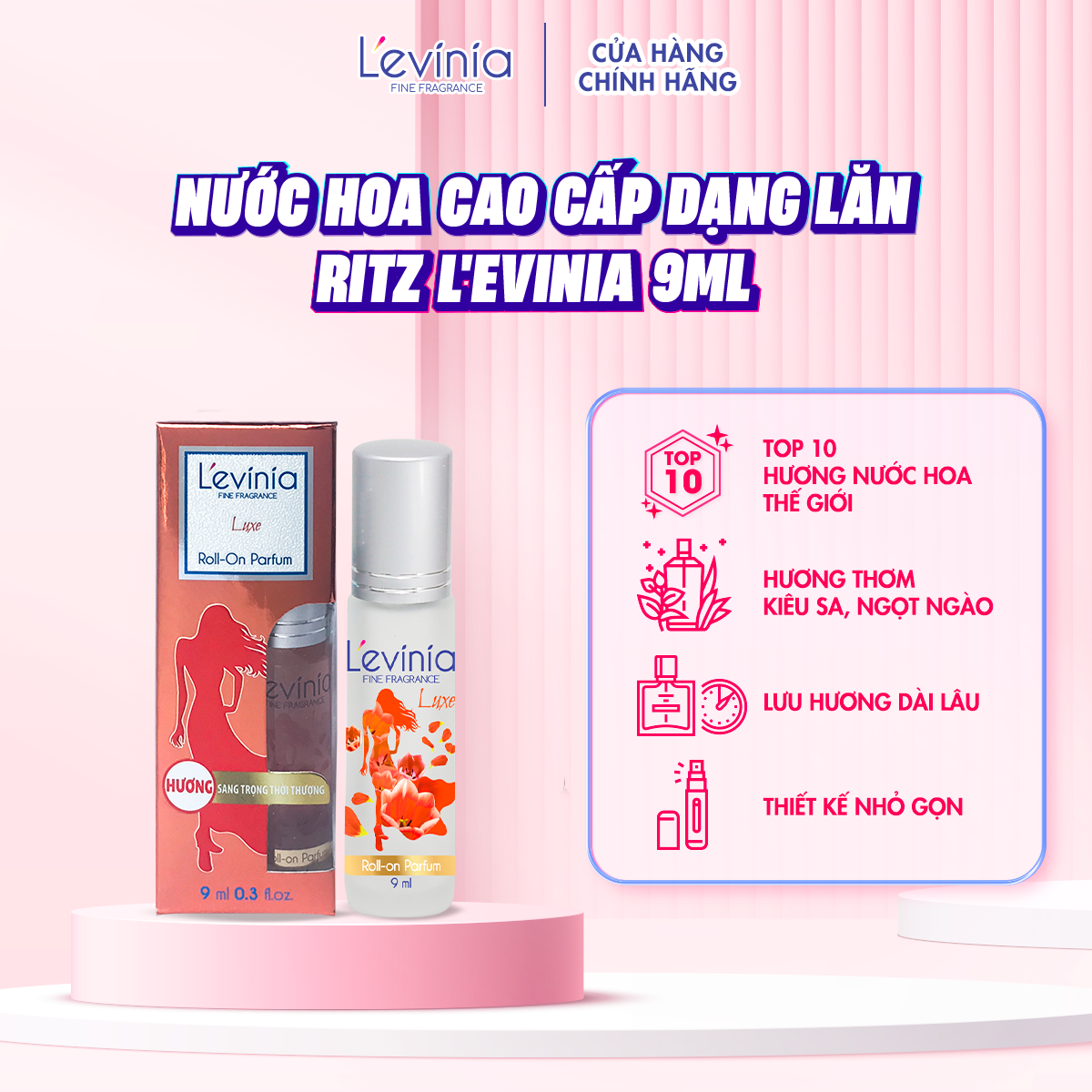 Combo 2 Nước Hoa Cao Cấp Dạng Lăn L'evinia Hương Luxe 9ml