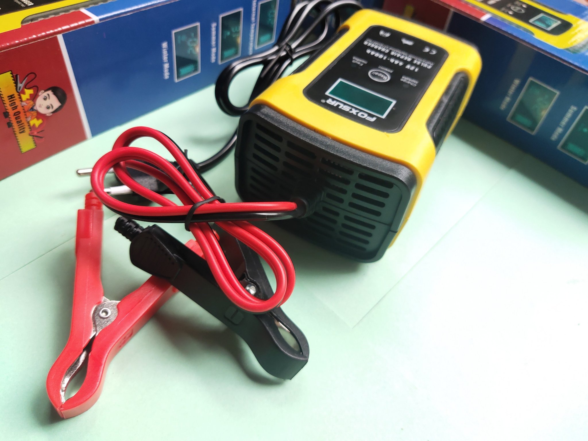 Sạc bình ắc quy 12v FOXSUR từ 4Ah-100Ah (FOXSUR LOẠI 1)