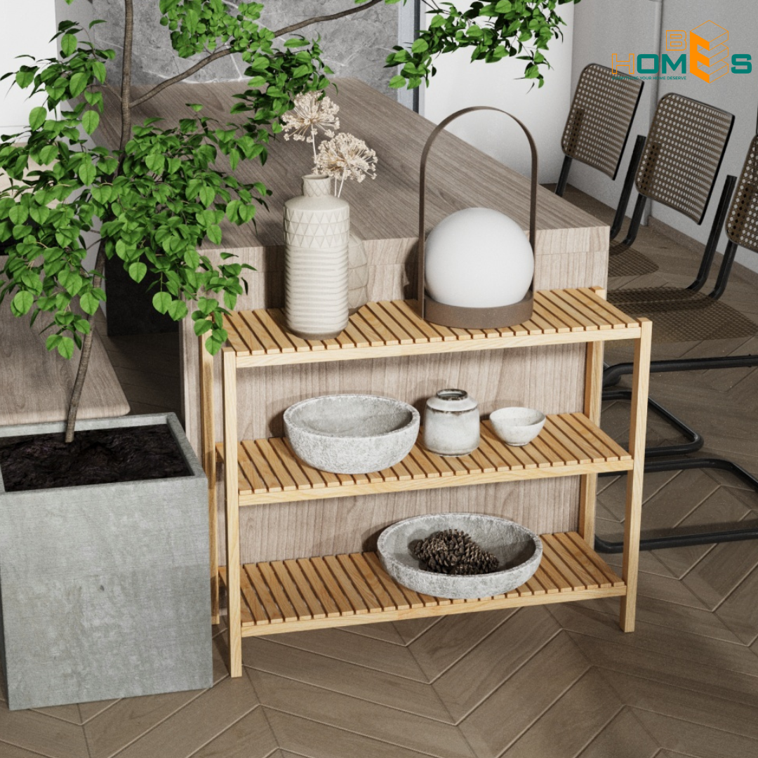 Kệ giày gỗ Behomes 3 tầng 80 cm