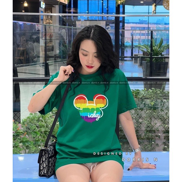 Áo thun nữ MICKEYchất liệu cotton 100% form rộng co giãn 4 chiều kiểu dáng basic