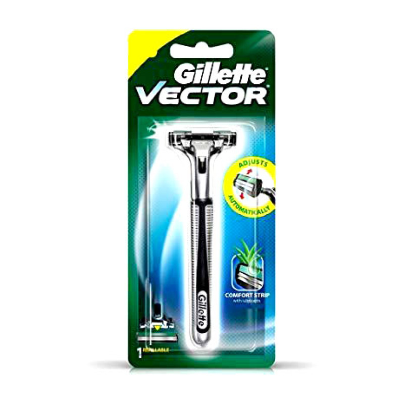 Dao cạo râu Gillette Vector Xanh - 2 lưỡi kép nhập khẩu