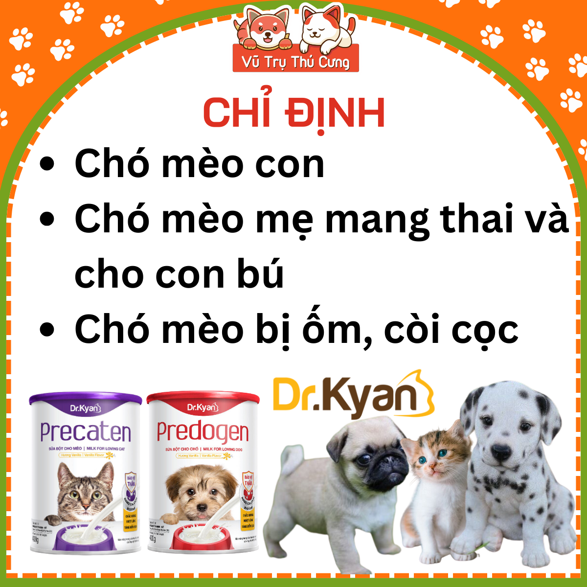 Sữa Bột Dinh Dưỡng Predogen Dr.Kyan Cho Chó Mèo lon 400g