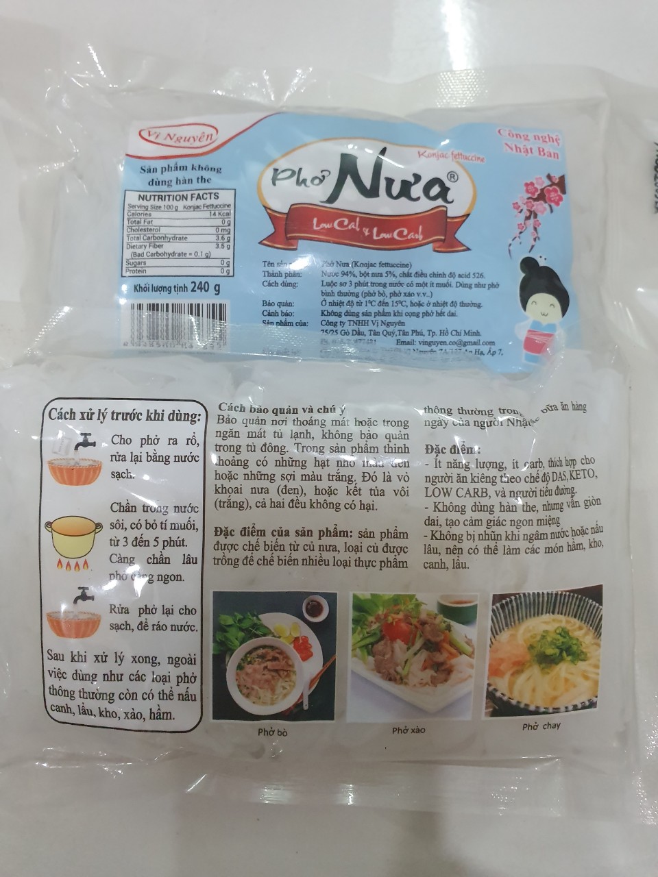Phở nưa Vị Nguyên Keto Das 240g Date mới