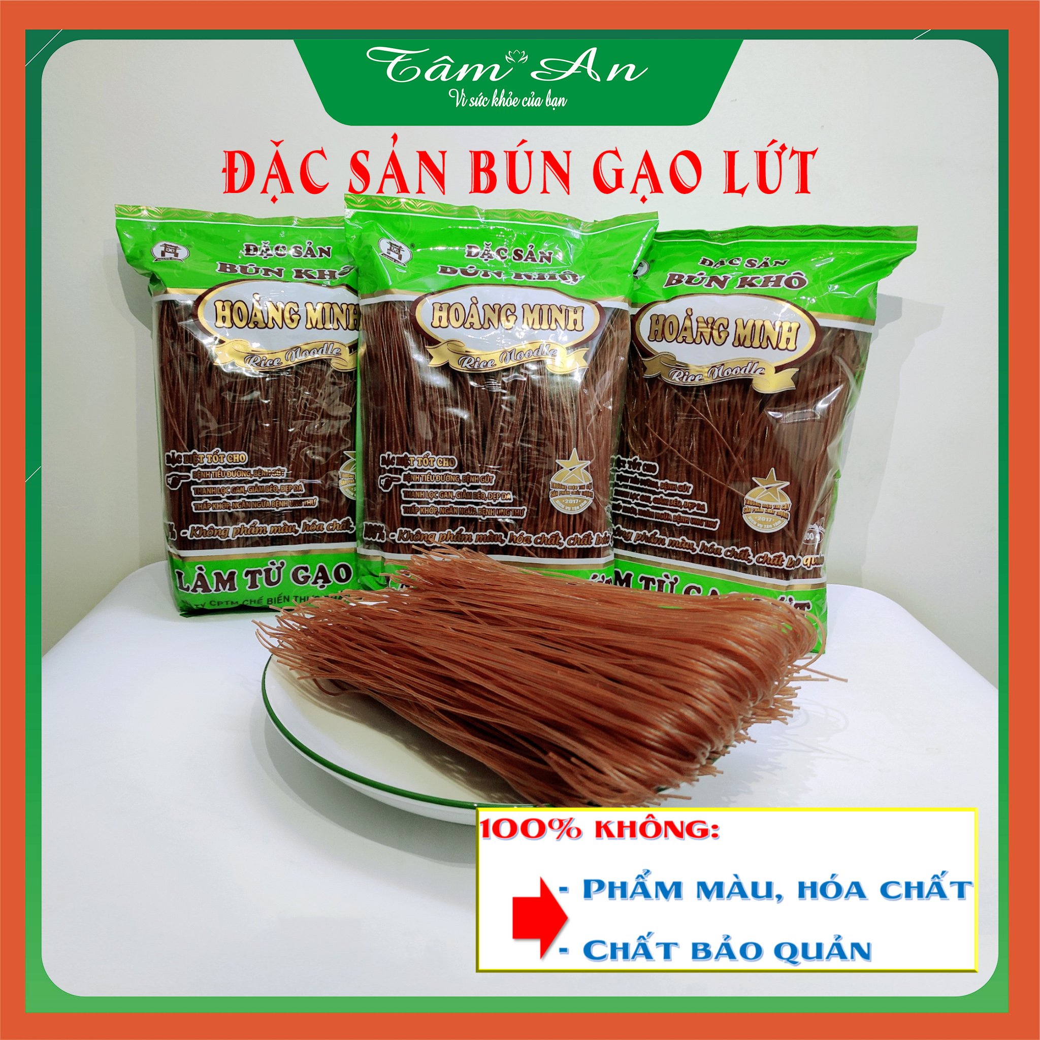 Đặc sản Bún gạo lứt Hoàng Minh 500g tốt cho người ăn kiêng giảm cân và bị