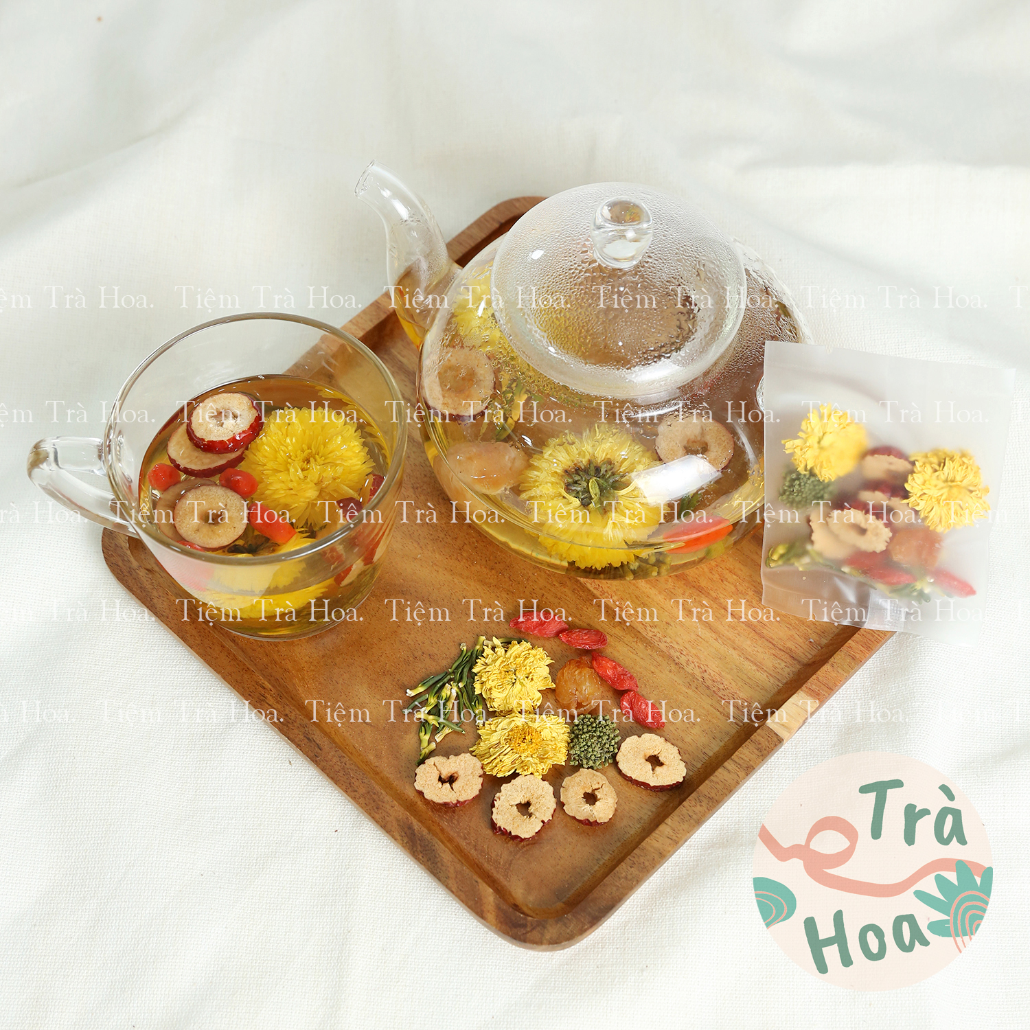 (Set 10 gói)Trà An Thần 6 vị (Hoa Cúc, Kỷ Tử, Táo Đỏ, Tim Sen, Nụ Tam Thất, Nhãn Nhục)