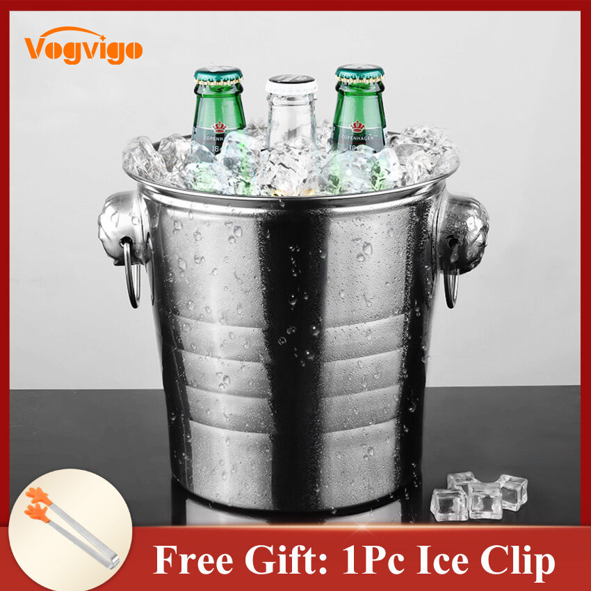 Stainless steel tiger head champagne bucket stainless steel ice bucket