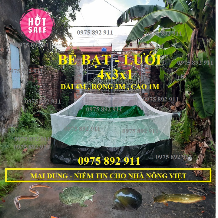 BỂ BẠT NUÔI ỐC ẾCH CÁ CHỐNG NHẢY CHỐNG BÒ