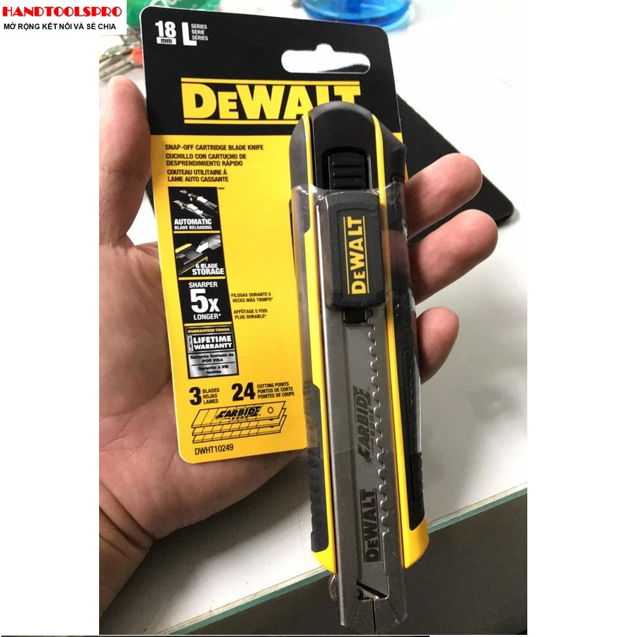 Dao rọc giấy 18m Dewalt DWHT10249-30 ( gồm 3 lưỡi dự phòng)