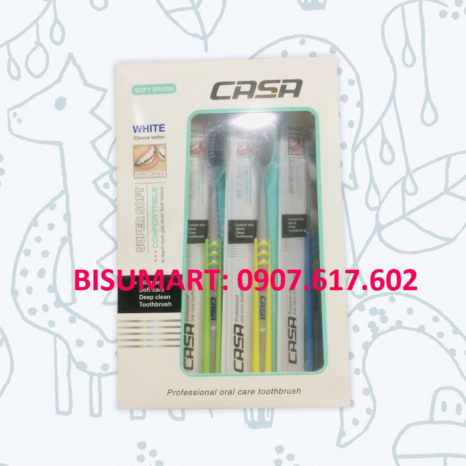 [HCM]Bàn chải đánh răng CASA THAILAND Than hoạt tính