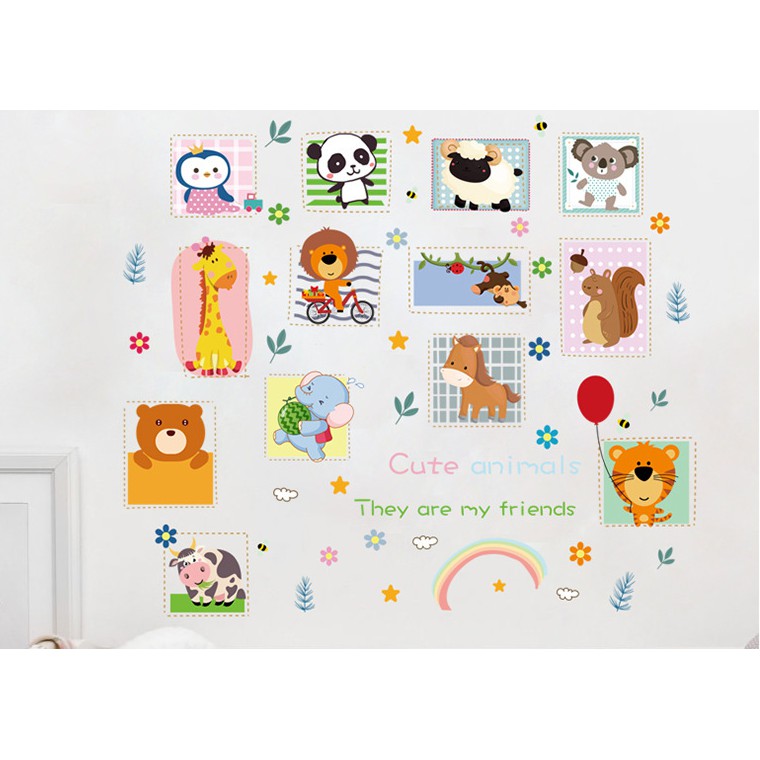 Decal dán tường vườn thú vui nhộn