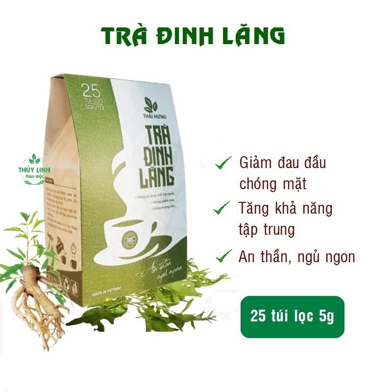 Trà Đinh lăng Thái Hưng An thần, giảm stress, giúp ngủ ngon Tiệm trà gừng gió