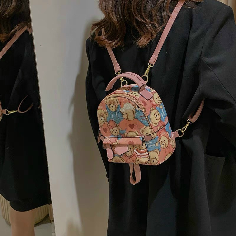BaLô Da Mềm Mini Hình Gấu Dễ Thương Cho Nữ