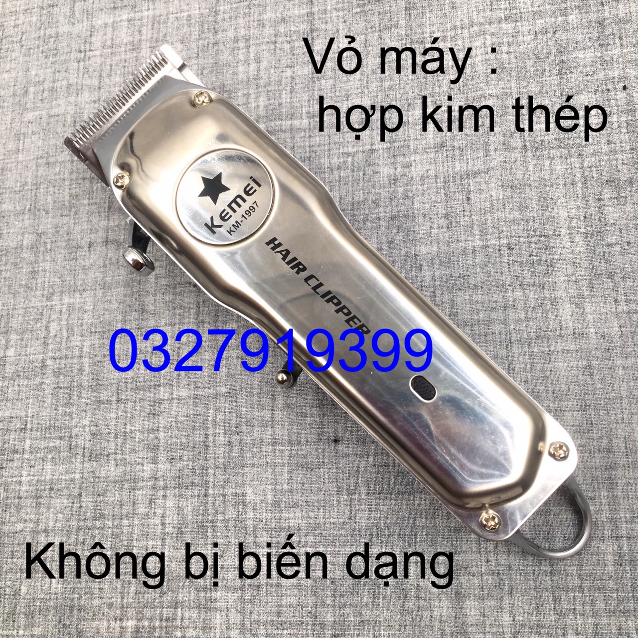 Tông đơ cắt tóc cao cấp KEMEI 1997 với pin Li-ion 2000mAh hoạt động liên tục 3 giờ & công suất 8W cho đường cắt mượt mà và sắc bén