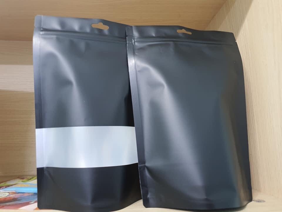 1kg - túi zipper màu đen cửa sổ tràn