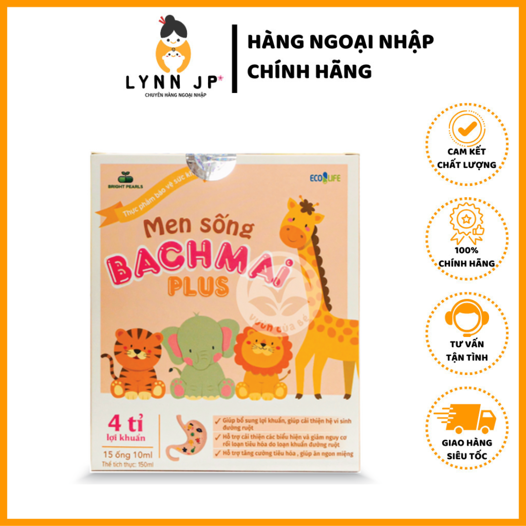 Men sống bạch mai plus men vi sinh ecolife giúp hệ tiêu hóa của bé khỏe mạnh hộp 15 ống