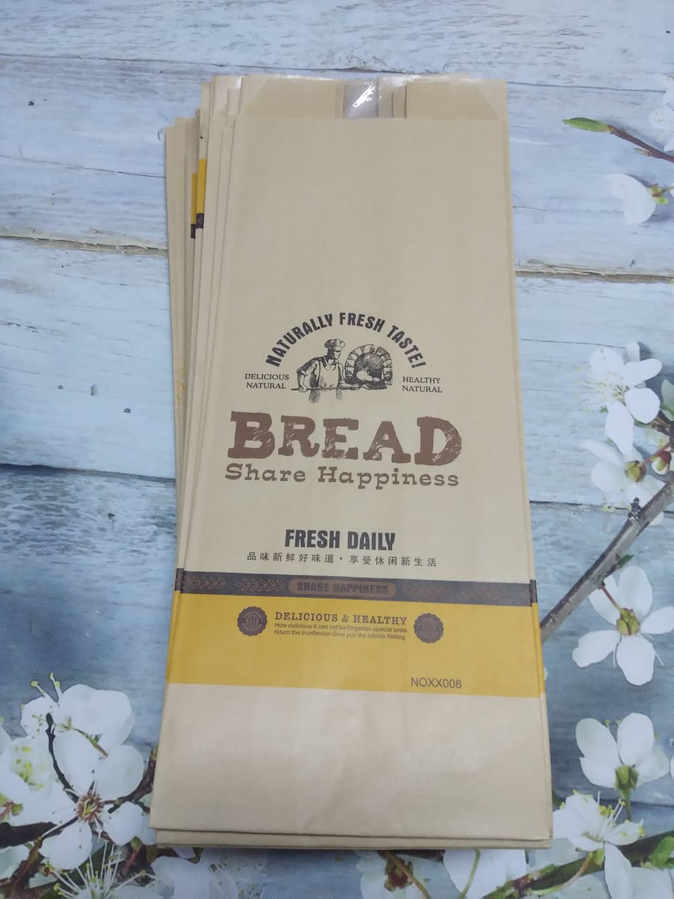 [HCM]BỘ 50 TÚI BÁNH MÌ HOA CÚC GIẤY BREAD  - SIZE TRUNG