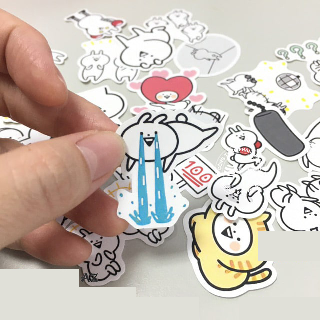 Set 30-60 Sticker Usagyuuun Thỏ tăng động