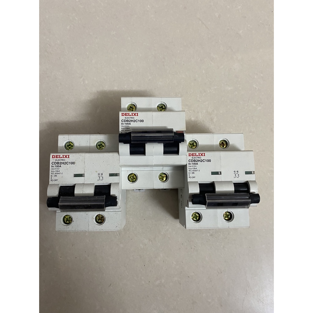 Cầu Dao Tự Động CB 2 Pha, 3 Pha 100A Delixi, Hàng Chất Lượng