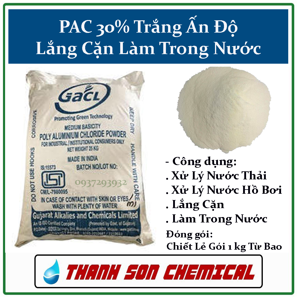 1 Kg PAC 30% Trắng Ấn Độ lắng cặn làm trong nước