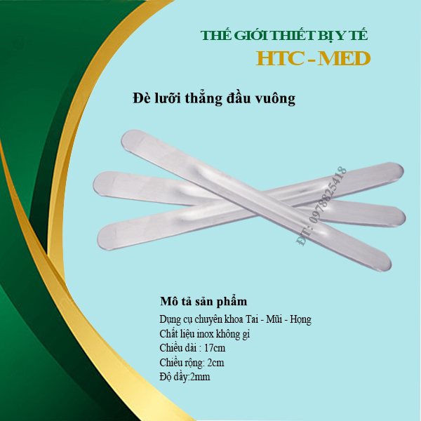 Que đè lưỡi/Đè lưỡi inox, cong, thẳng, đầu tròn, vuông
