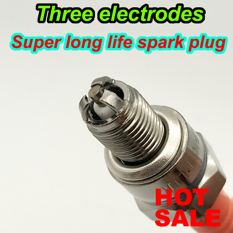 【Có hàng sẵn】D8TJC Bugi đánh lửa 3 điện cực chuyên dụng dành cho xe máy 50CC-150CC