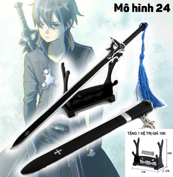 [THÉP 100%] Mô hình móc khóa Kirito Sword art Online Thanh Kiếm Elucidator mạnh trong Anime SAO Kazuto Kirigaya