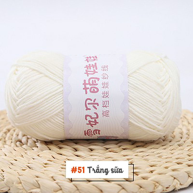 Len baby yarn loại 1 không bai dão - cỡ sợi 1.5mm cuộn 40gr