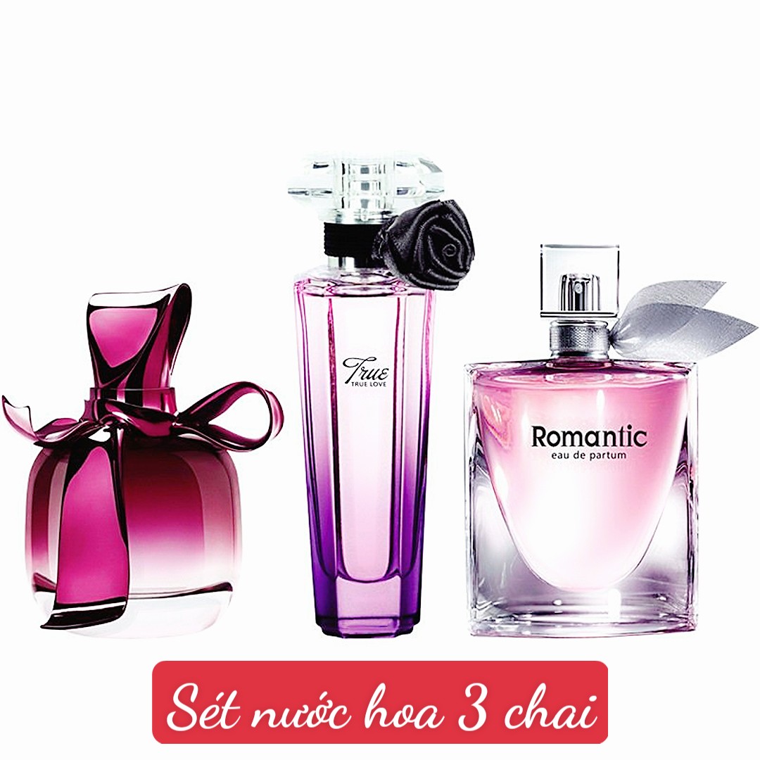 Sét 3 chai nước hoa ngọt ngào, quyến rũ - mỗi chai 25ml có hộp đựng làm quà sang trọng