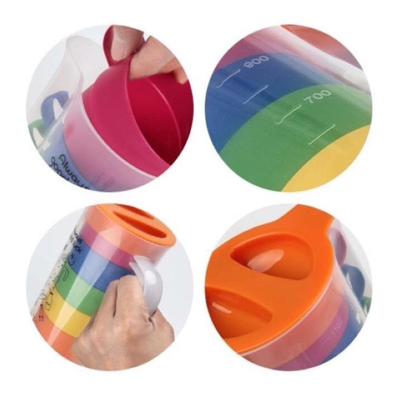 Bộ 5 Ly Nhựa Có Quai và Bình Nước Rainbow LocknLock 5P HPP514S5