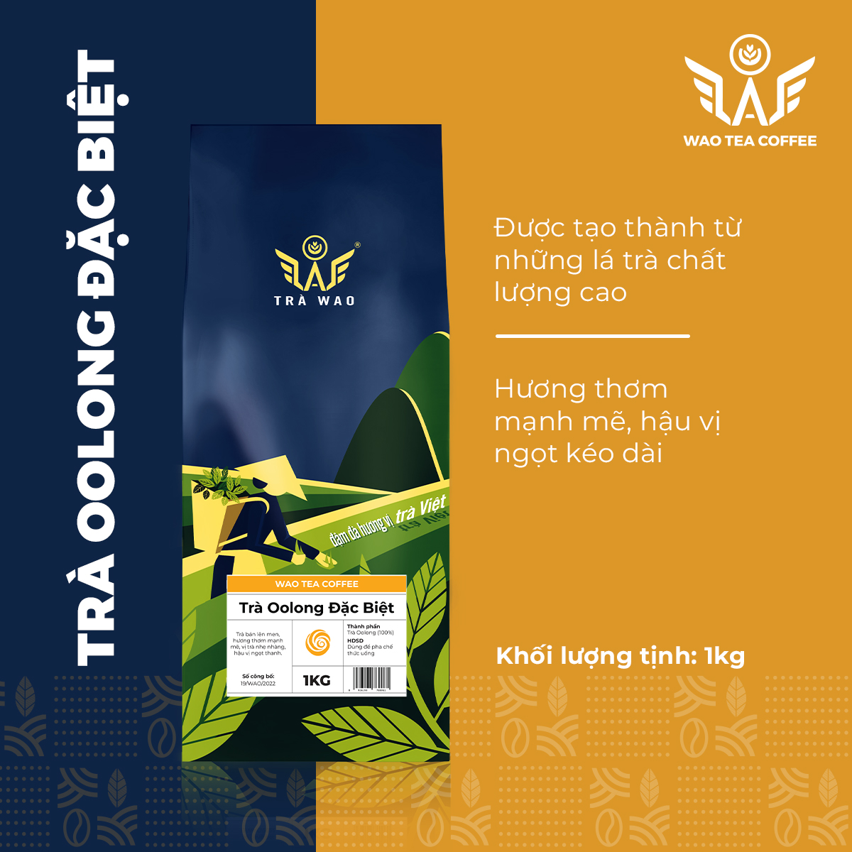 Trà Oolong Đặc Biệt WAO (1kg) pha trà trái cây thơm đậm vị