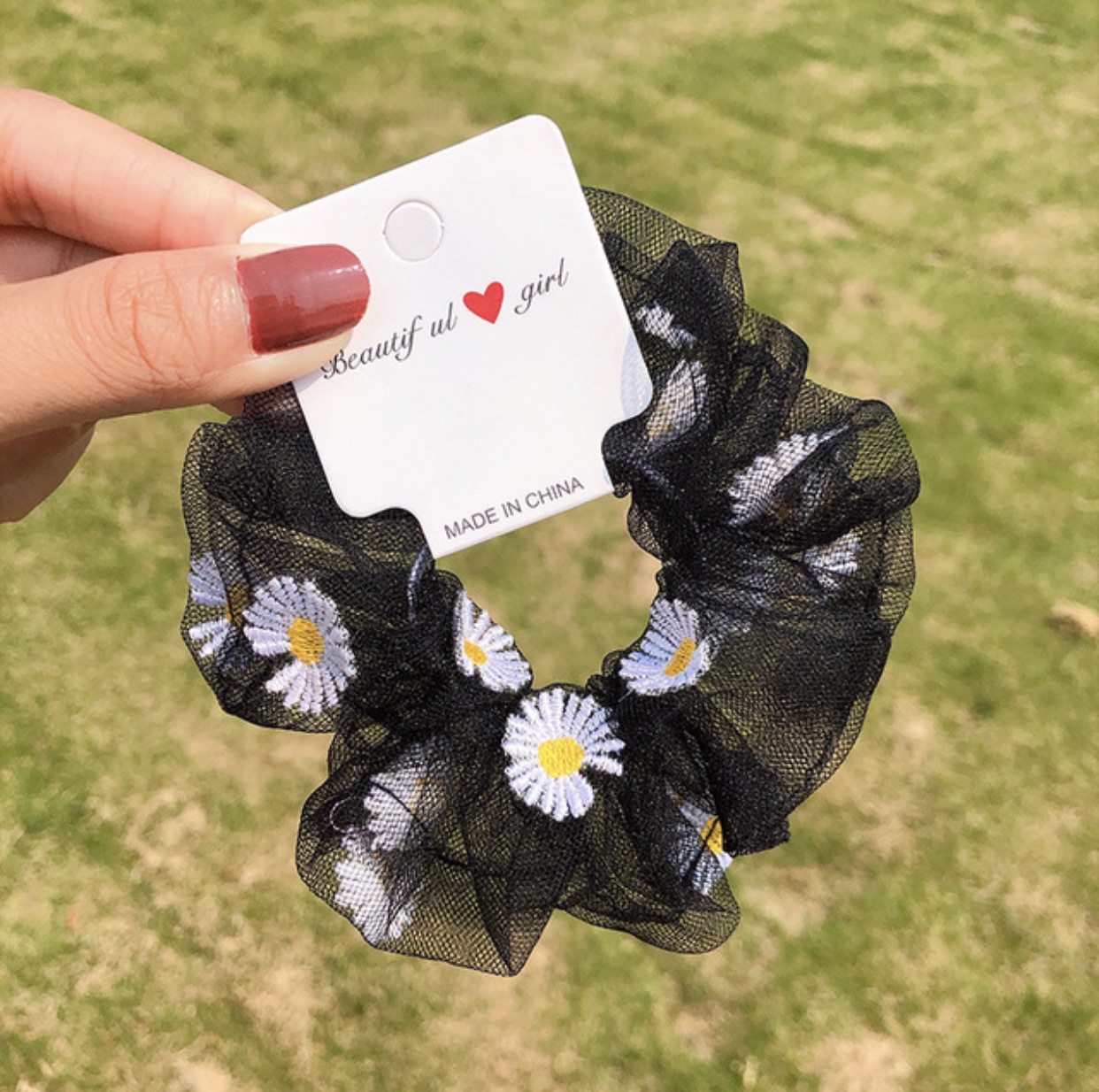Dây buộc tóc hoa cúc- srunchies daisy