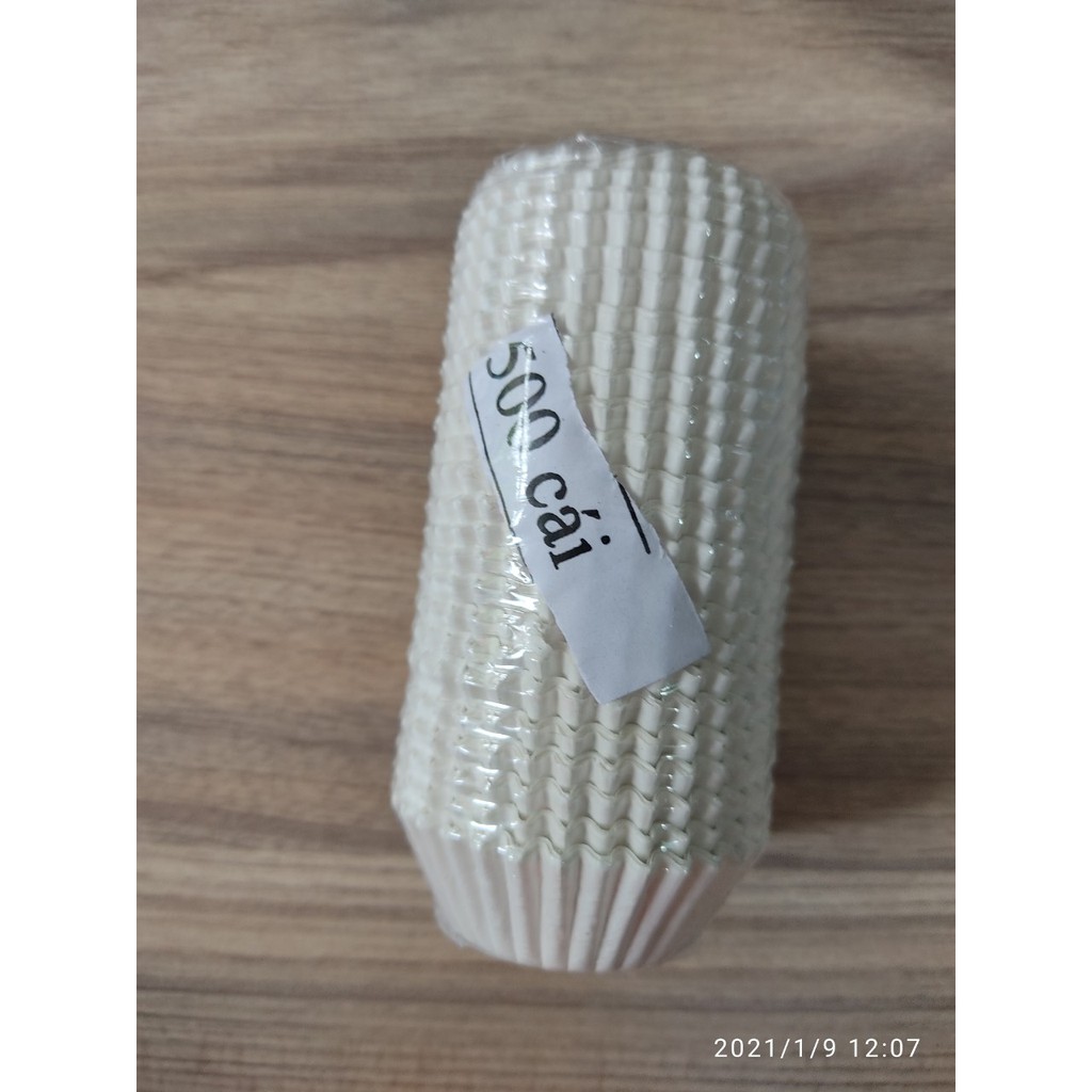 Giấy lót bánh muffin, cupcake giấy màu trắng số 7 -500 cái