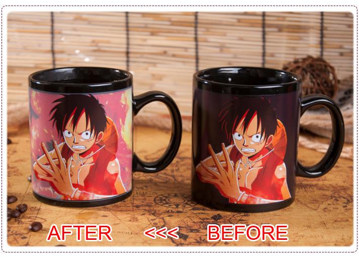 [HCM SHIP NHANH]Ly đổi màu Monkey D. Luffy one piece (Màu Đen)