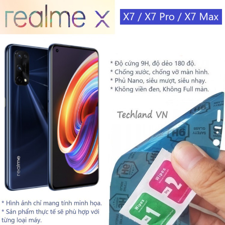 Cường Lực Phủ Nano Realme X7 / X7 Pro / X7 Max 5G - Trong Suốt, Không Full Màn, Không Viền Đen