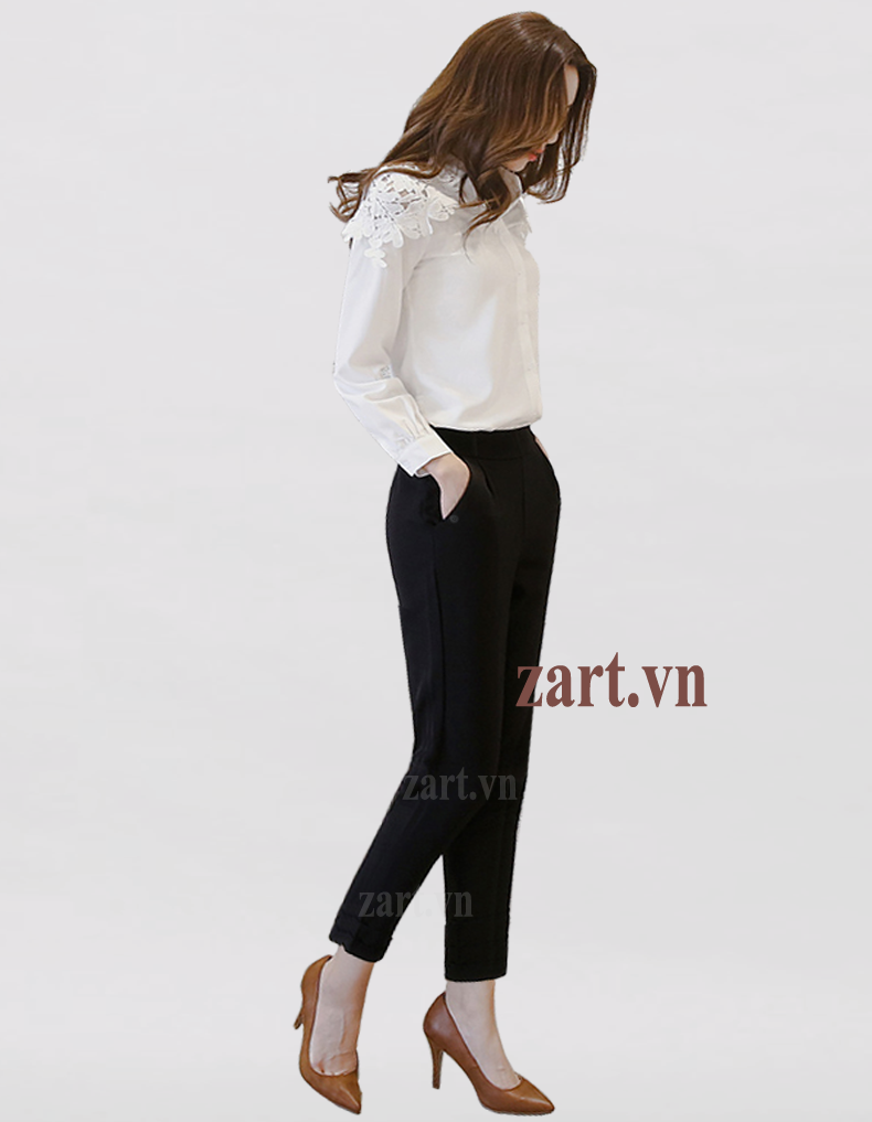 Quần tây kiểu màu Đen-ZART