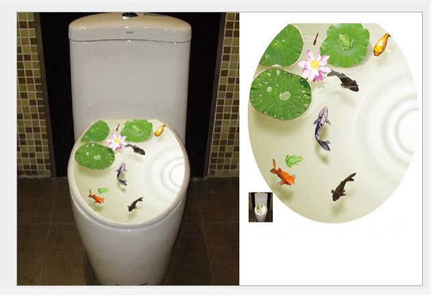 Decal trang trí Toilet - Cá Chép
