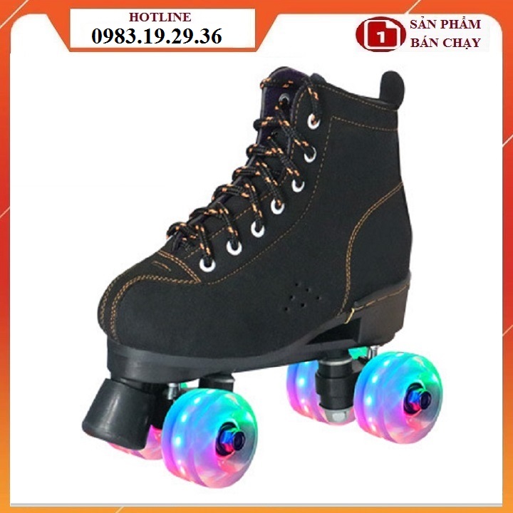 GIÀY TRƯỢT PATIN 2 HÀNG BÁNH NGƯỜI LỚN, CHẤT NỈ