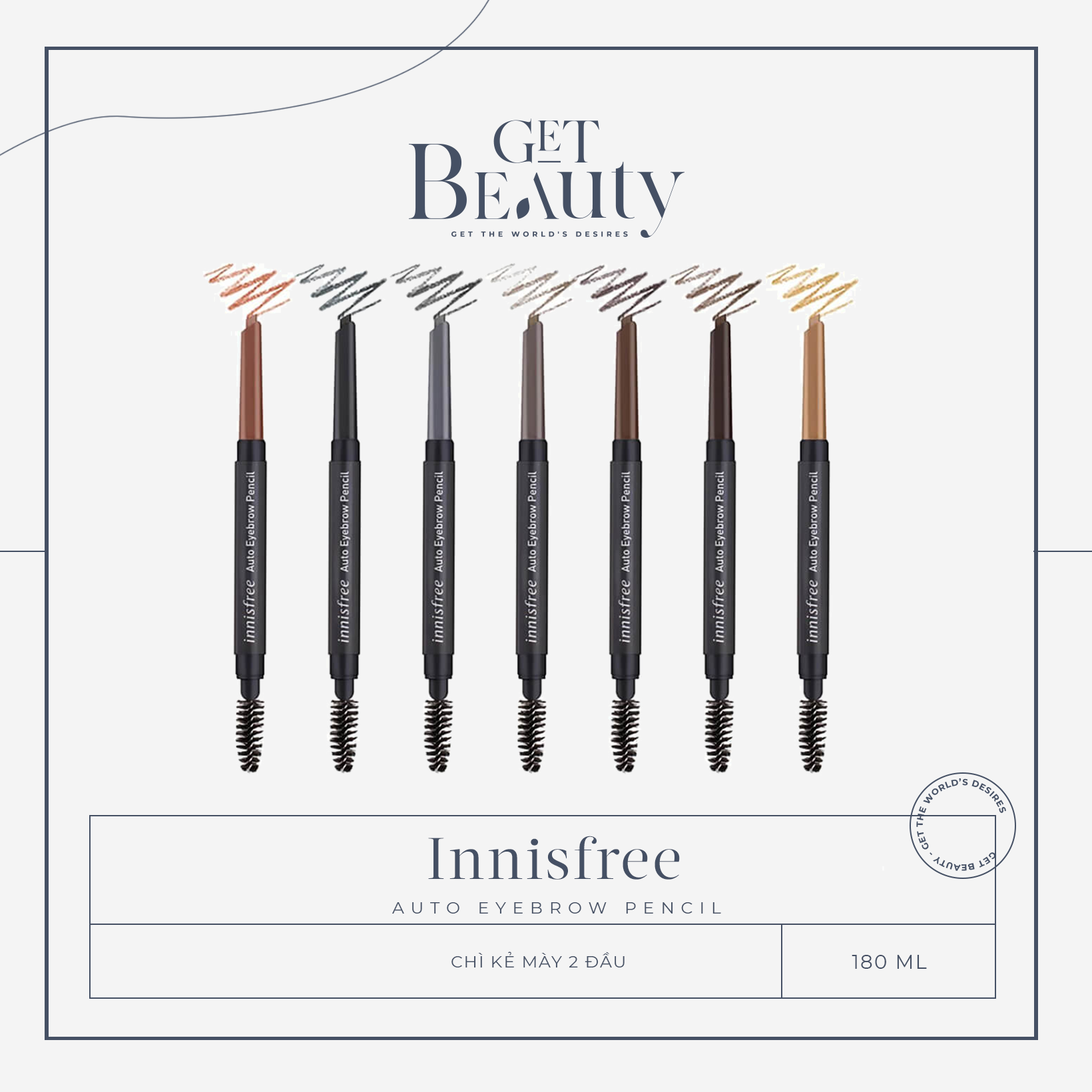 [HCM]CHÌ KẺ CHÂN MÀY INNISFREE AUTO EYEBROW PENCIL 0.3G