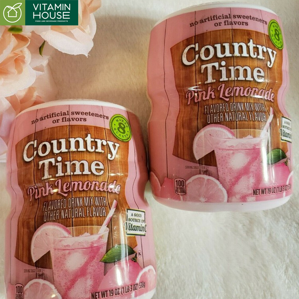 Bột pha Country Time Pink Lemonade 538g