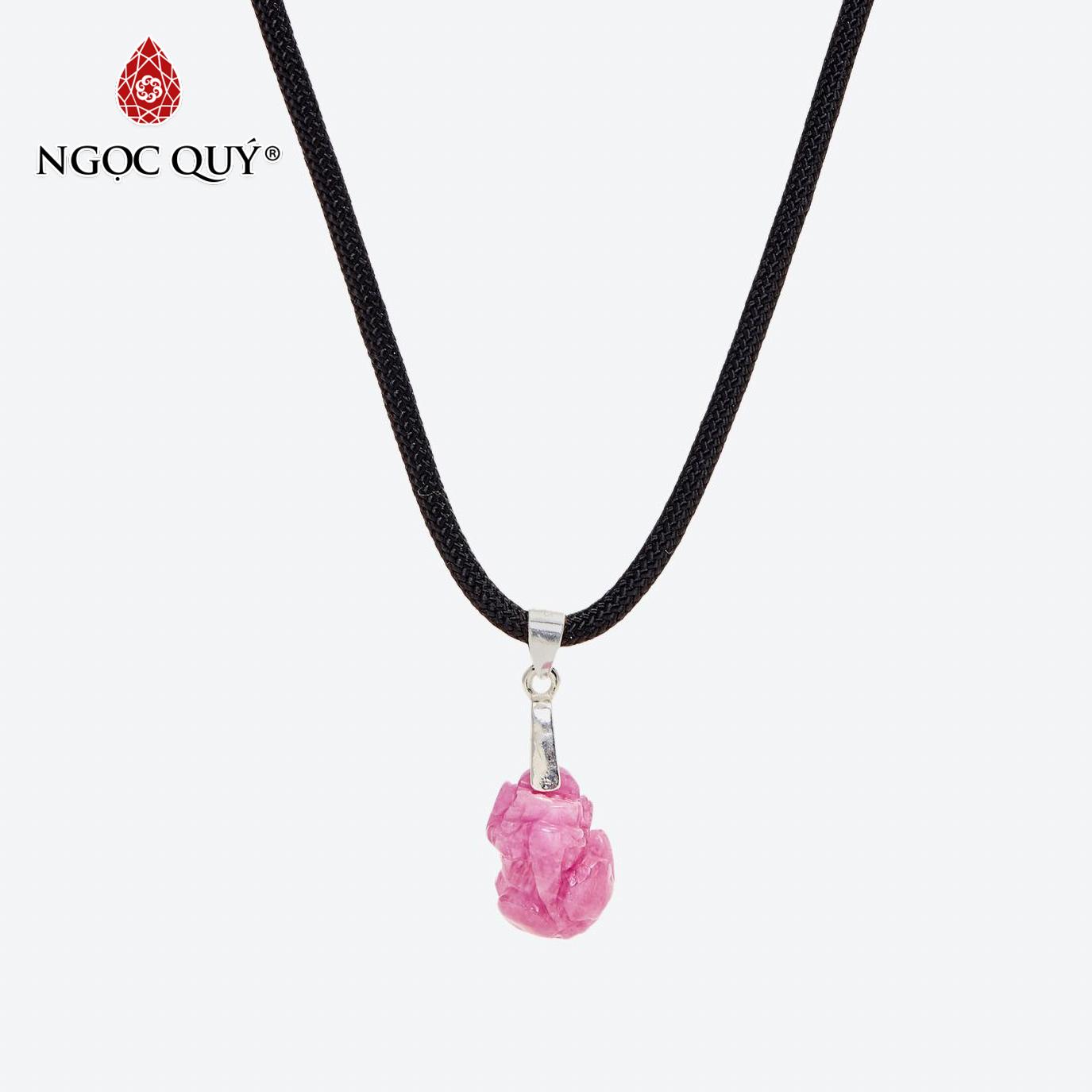 [HCM]Mặt dây chuyền đá ruby tỳ hưu mệnh hỏathổ (màu hồng) - Ngọc Quý Gemstones