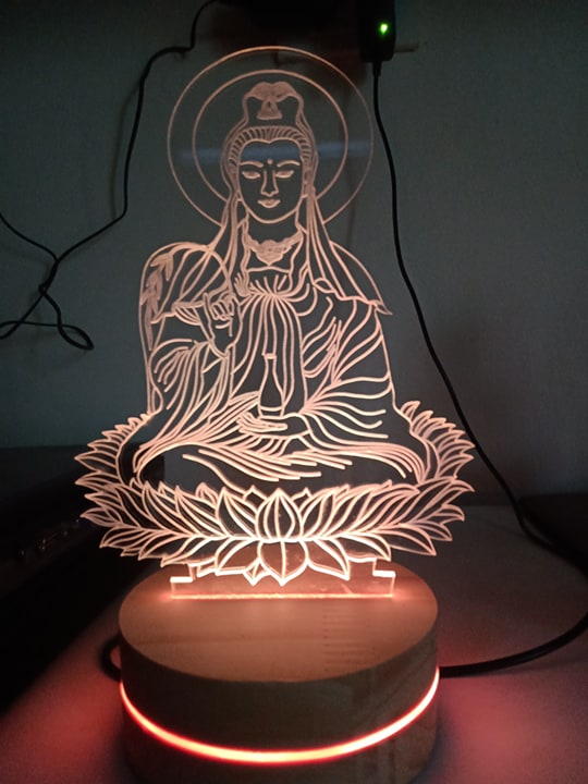 Đèn led3d hình bồ tát