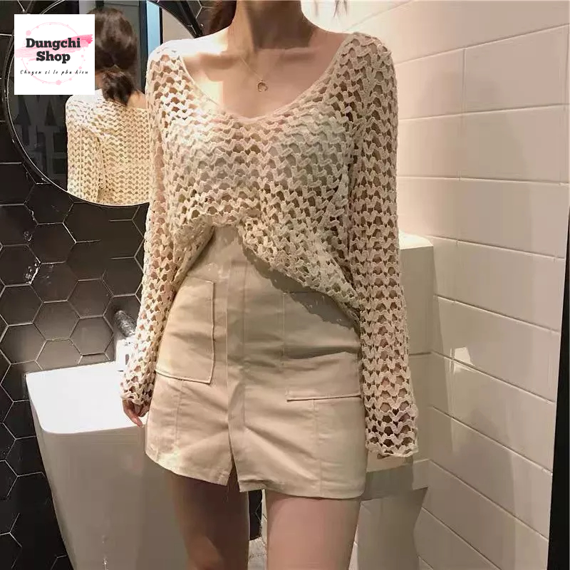 Áo ren lưới đi biển sexy