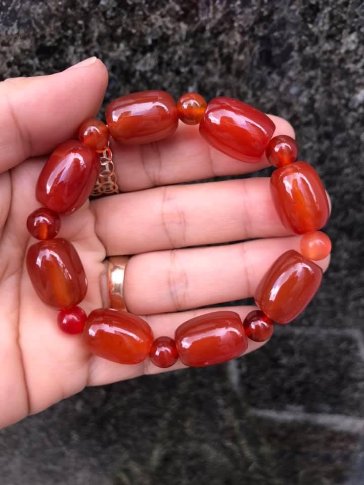 [HCM]VÒNG TAY LU THỐNG MIX HẠT TRÒN ĐÁ MÃ NÃO ĐỎ