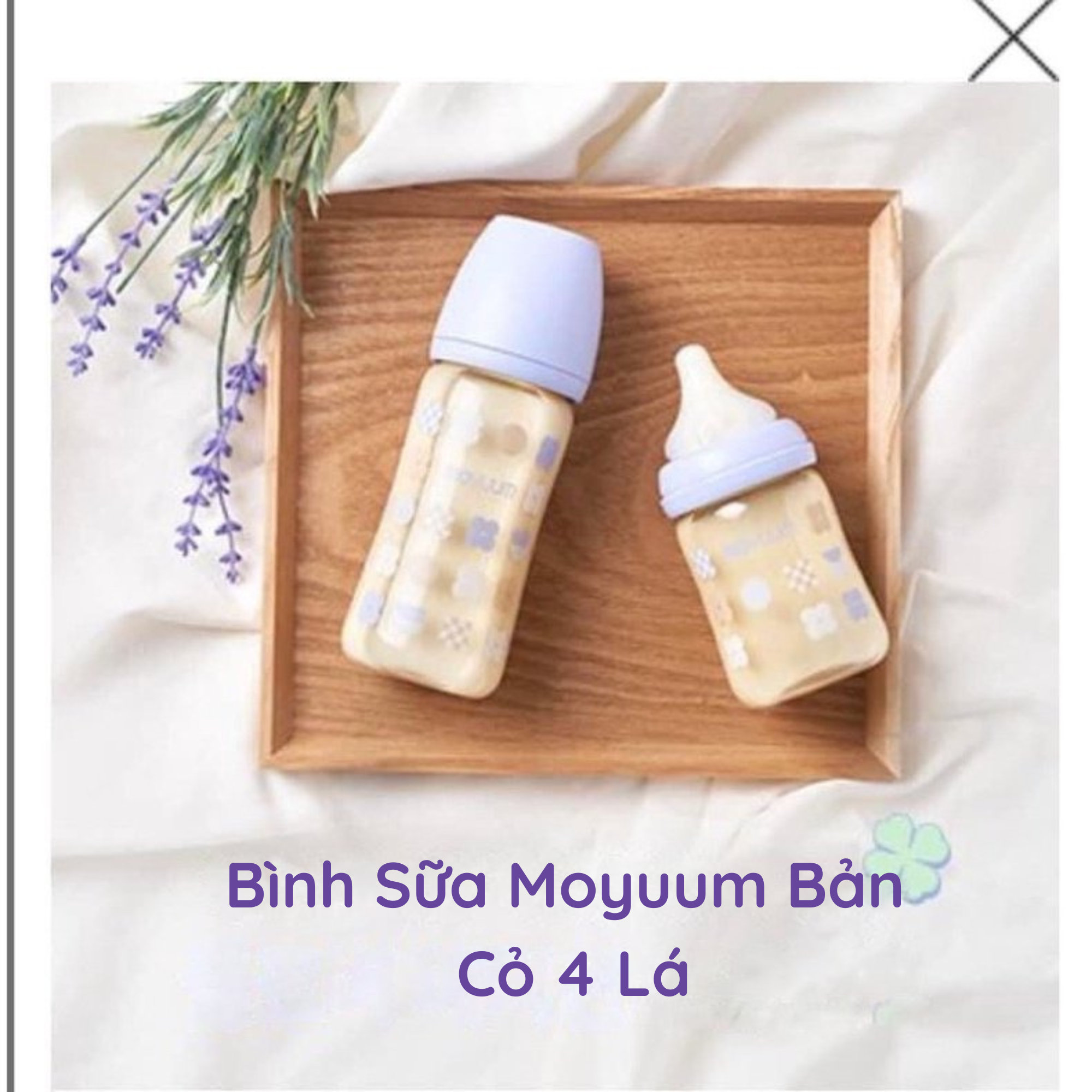 Bình Sữa Moyuum Cỏ 4 Lá PP Bởi Ấm Baby Nội Địa Hàn Quốc Nhựa PPSU Núm Silicon Siêu Mềm Cho Bé 170ml/ 270ml