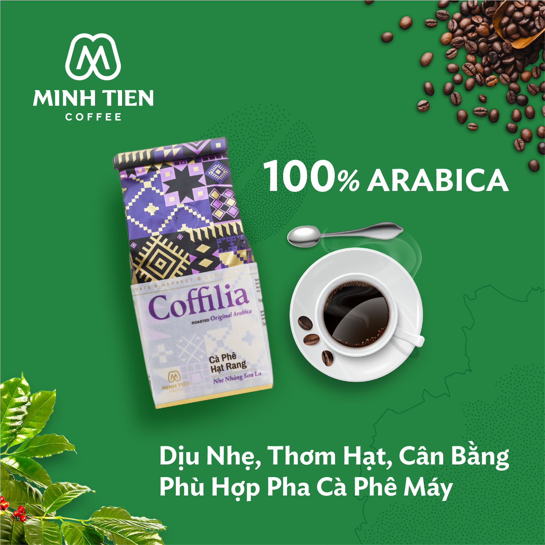 Cà phê hạt rang Coffilia  - Nhẹ nhàng Sơn La - 250g