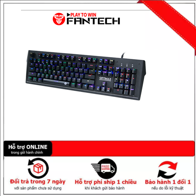 Bàn phím cơ gaming full-sized có dây fantech mk885 optimax outemu optical blue switch led rgb full anti ghosting có phần mềm tùy chỉnh riêng