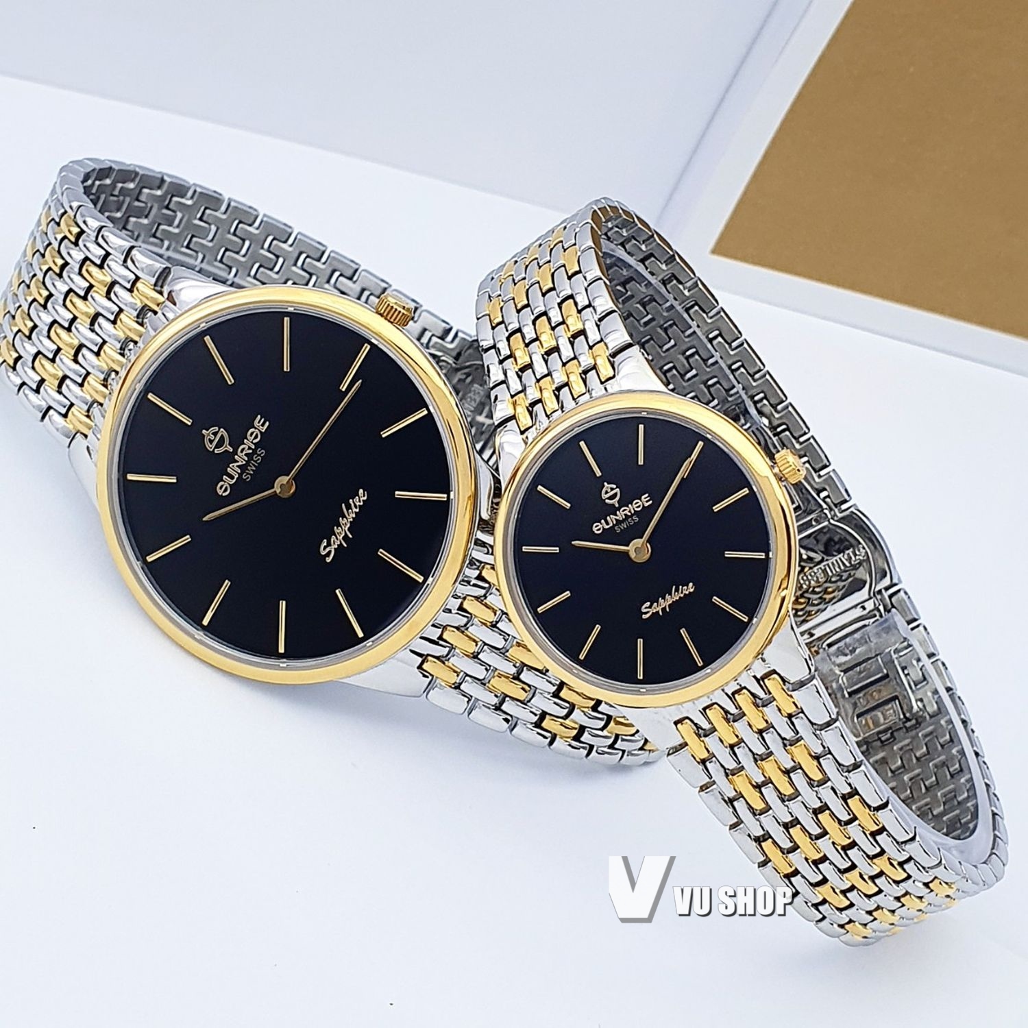 Đồng hồ đôi SUNRISE DM738SWD Siêu mỏng Chính hãng