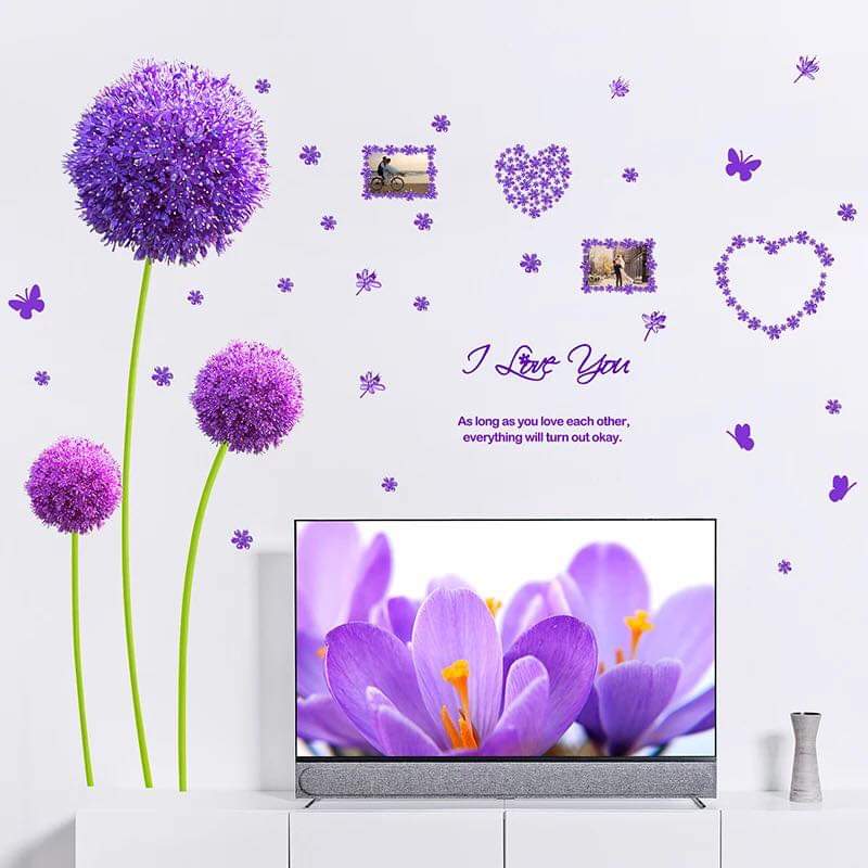 [HCM]DECAL DÁN TƯỜNG ĐÔI TÚ CẦU TÍM