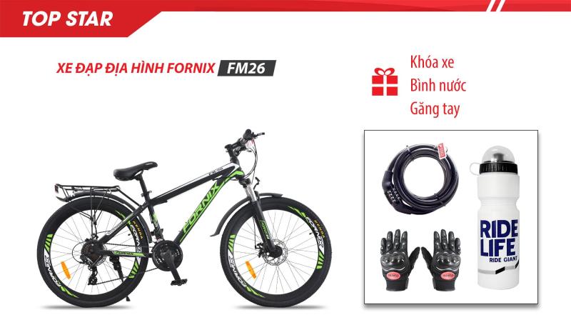 Mua Xe đạp địa hình thể thao FM26 - vòng bánh 26- Bảo hành 12 tháng + (gift) Găng tay, Bình nước, Khóa xe cao cấp